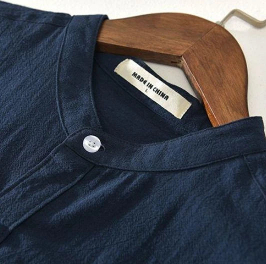 M-4XL  Summer Cotton and Linen Shirt Short Sleeved Thin and Loose Fitting Top Retro Chinese Style Casual Cotton and Linen Shirt