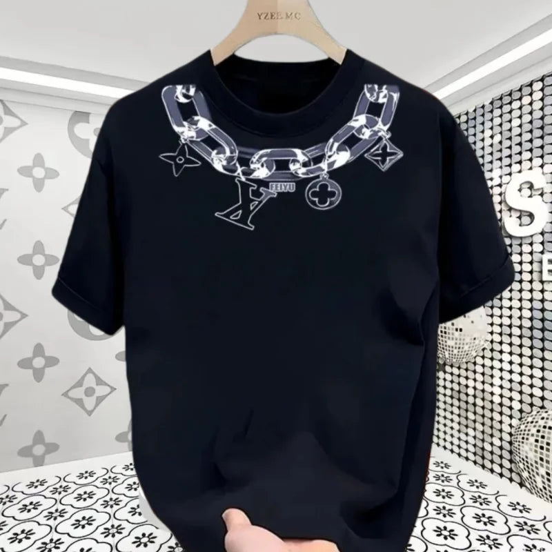 Summer Hot Selling Pure Cotton T-shirt  High-quality Luxury Loose and Comfortable 2026 New Fashion Street Trend Unisex