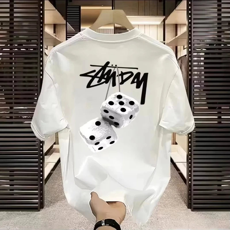 2026 New Summer T Shirt for Short Sleeve T-shirt Casual Loose Fit Hong Kong Style Trendy Ins Lifestyle Half Sleeve