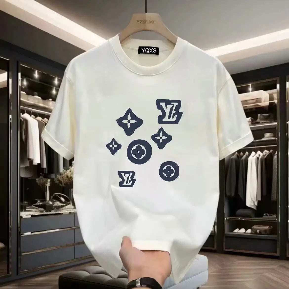 Stylish and Versatile, Summer 2026 Cotton Short-sleeved Breathable Printed T-shirts for Men and Women with Floral Prints