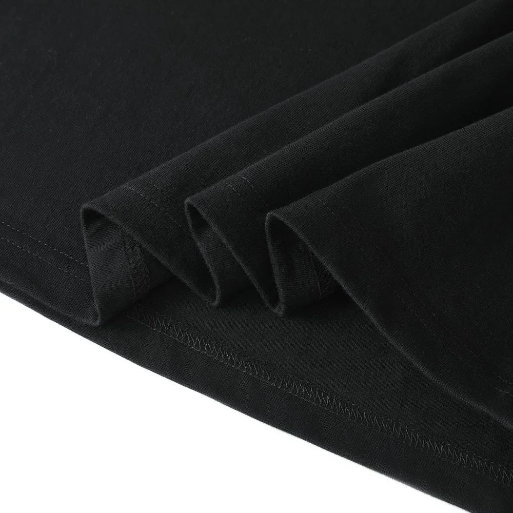 European Trendy Brand Short-sleeved T-shirt Men's Summer Round Neck Loose T-shirt Couple's Casual Printed Trendy Versatile Top