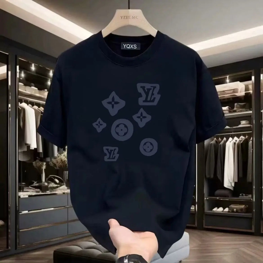 Stylish and Versatile, Summer 2026 Cotton Short-sleeved Breathable Printed T-shirts for Men and Women with Floral Prints