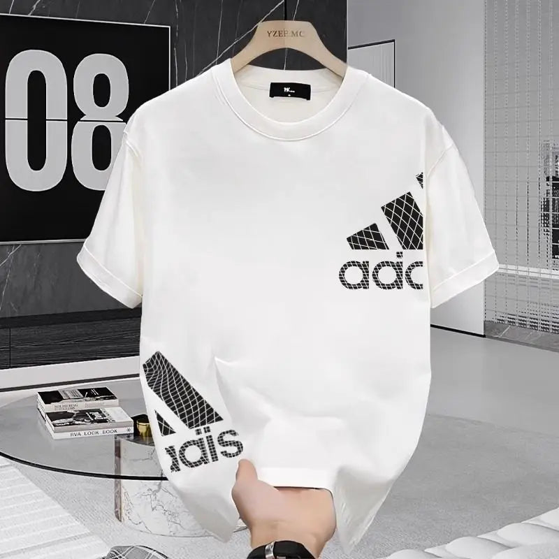 2026 Summer Short-sleeved Luxury and Versatile Pure Cotton Breathable Men's and Women's T-shirts with Pattern Prints