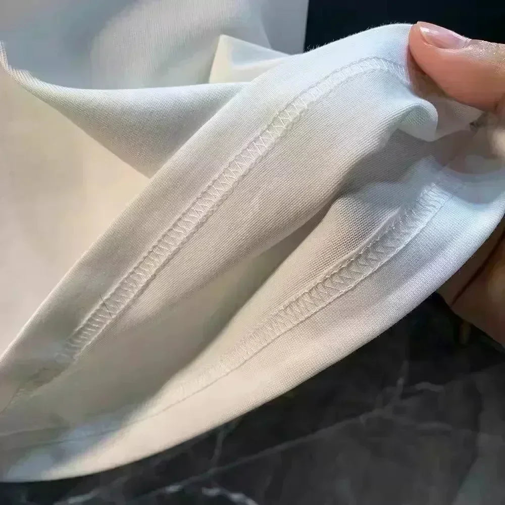 2026 Summer Short-sleeved Luxury and Versatile Pure Cotton Breathable Men's and Women's T-shirts with Pattern Prints