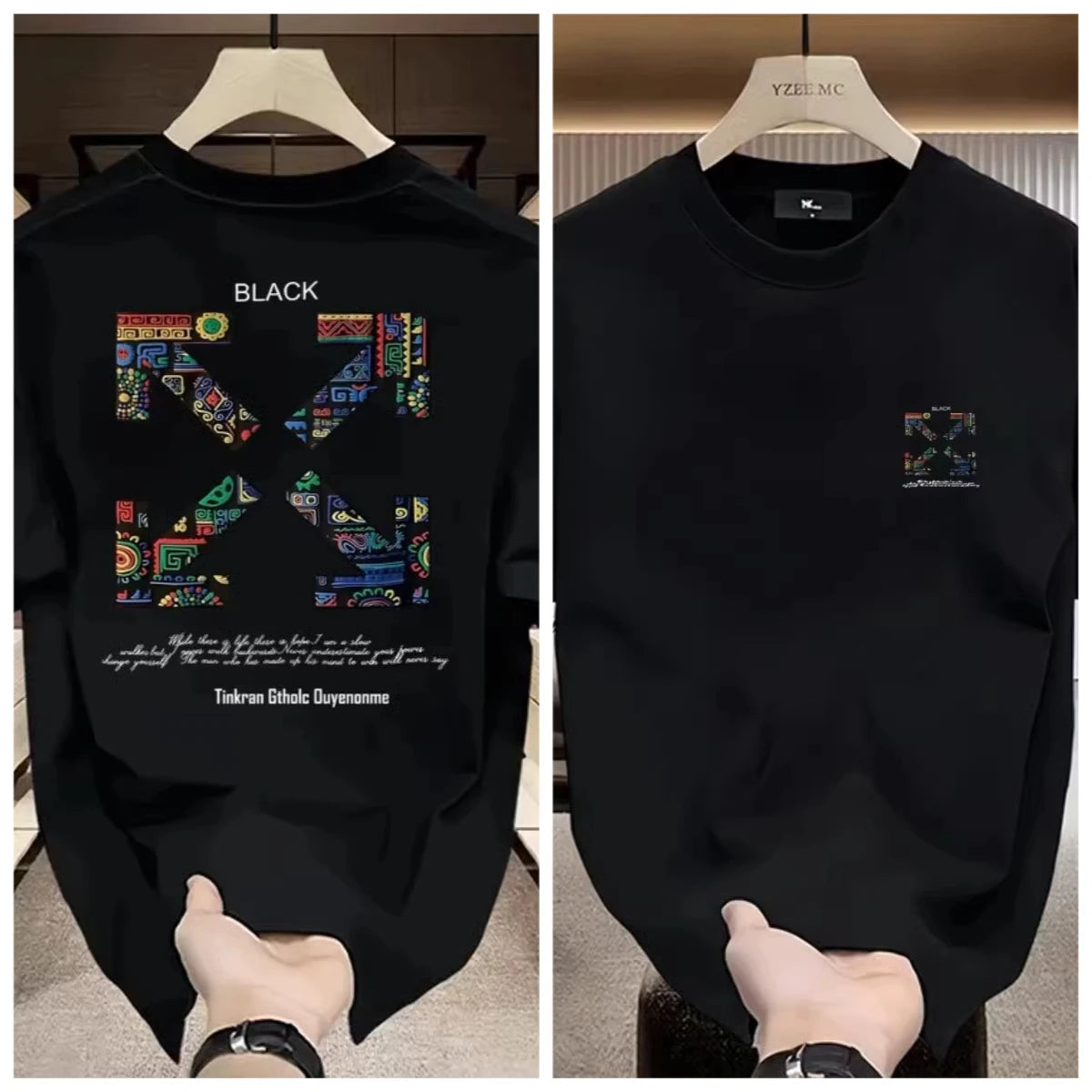 Mens Womens Hip Hop Graphic Printing Round Neck Cotton Oversized Tshirt 2025 New Harajuku Gothic Tops ins