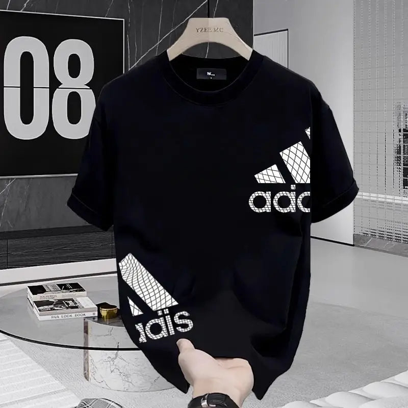 2026 Summer Short-sleeved Luxury and Versatile Pure Cotton Breathable Men's and Women's T-shirts with Pattern Prints